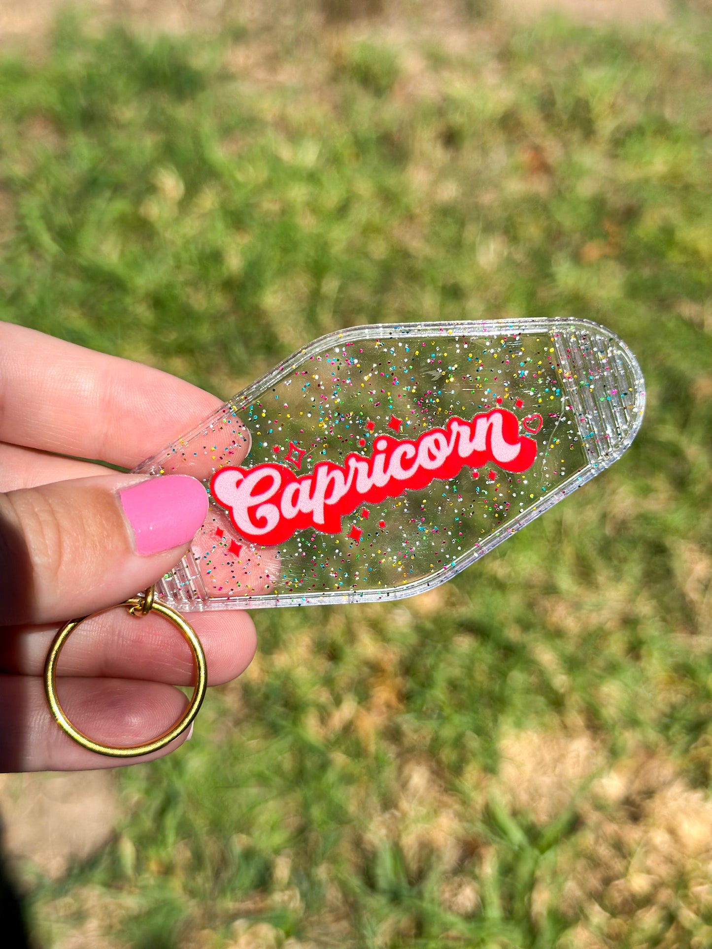 'Glitter Zodiac Sign' Keychain