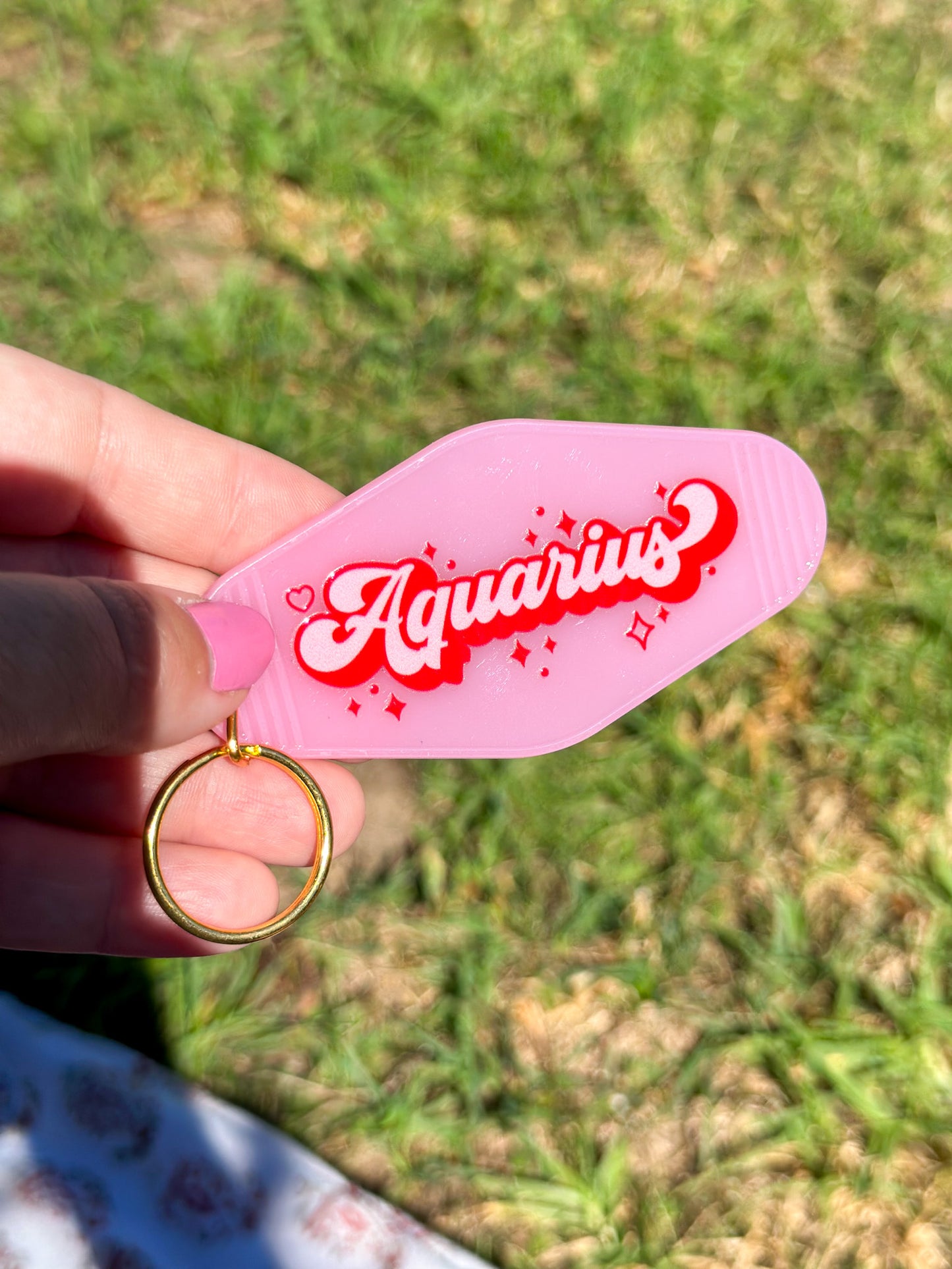 'Pink Zodiac Sign' Keychain