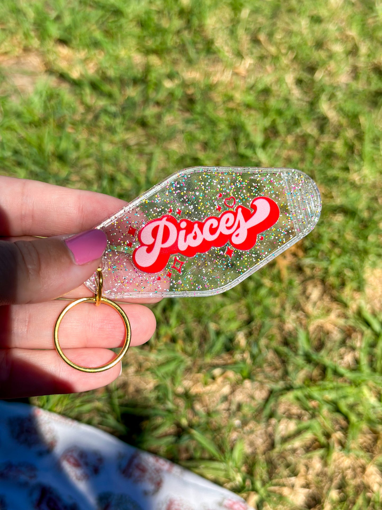 'Glitter Zodiac Sign' Keychain