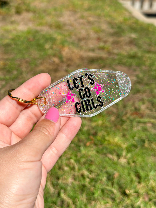 'Let's Go Girls' Motel Keychain